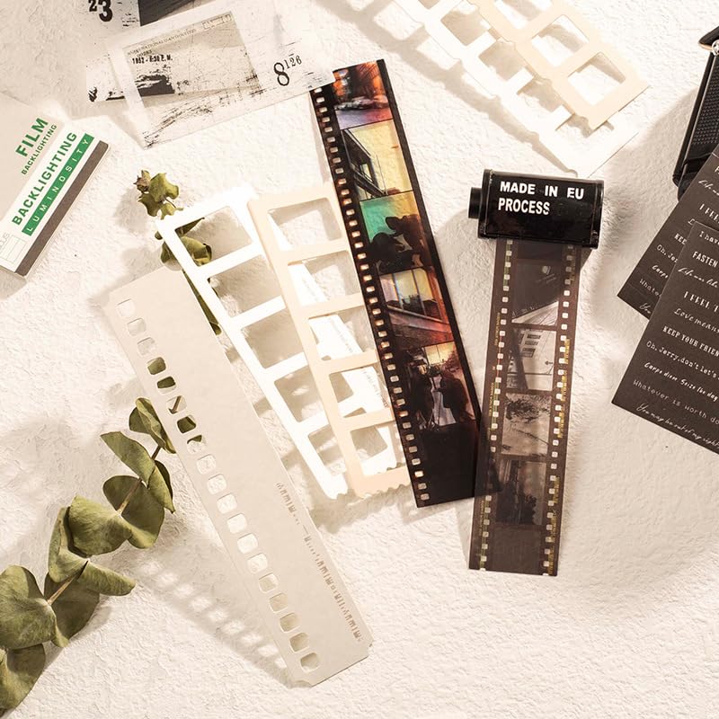 Doraking 94PCS Film Scrapbook Paper Packs for Journaling Supplies, Washi Stickers Material Papers Memos Cards Waterproof Tape Stickers for Journals Planners Aesthetic DIY Art Crafts Collage Album - Image 4