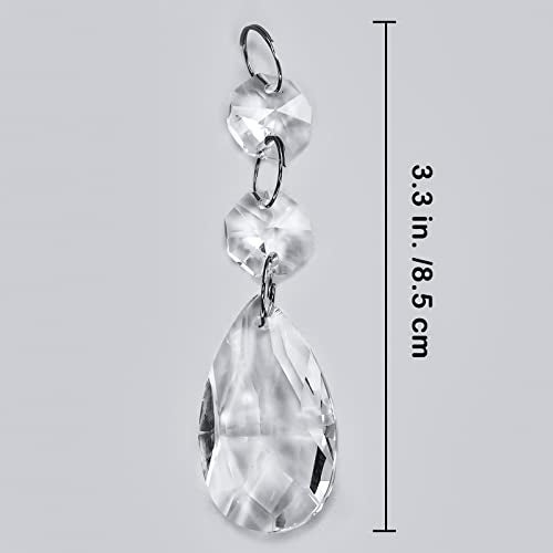 Supla 24 Pcs Teardrop Chandelier Prisms Candle Chandelier Crystal Pendants Glass Pendant Beads 1.5" for Chandelier Lights Suncatchers - Image 2