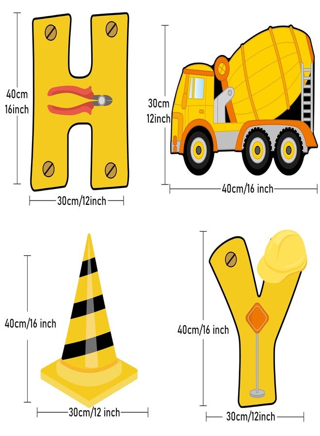 Memorywuu 18 Pcs Construction Happy Birthday Yard Signs with Stakes, 16 Inches Birthday Party Decorations for Boys Girls, Colorful Outdoor Lawn Signs Decorations for Birthday Party - Image 2