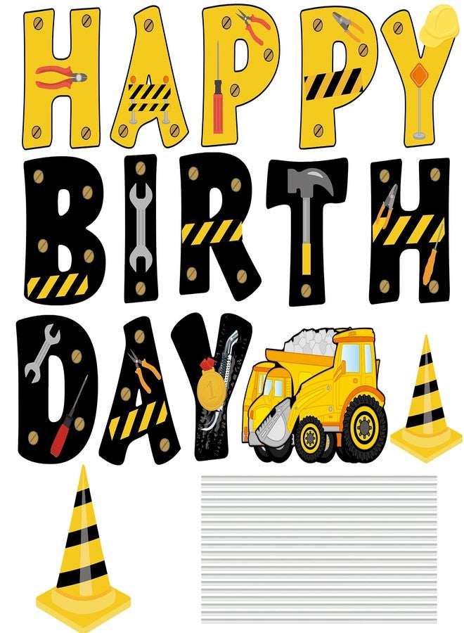 Memorywuu 18 Pcs Construction Happy Birthday Yard Signs with Stakes, 16 Inches Birthday Party Decorations for Boys Girls, Colorful Outdoor Lawn Signs Decorations for Birthday Party - Image 3