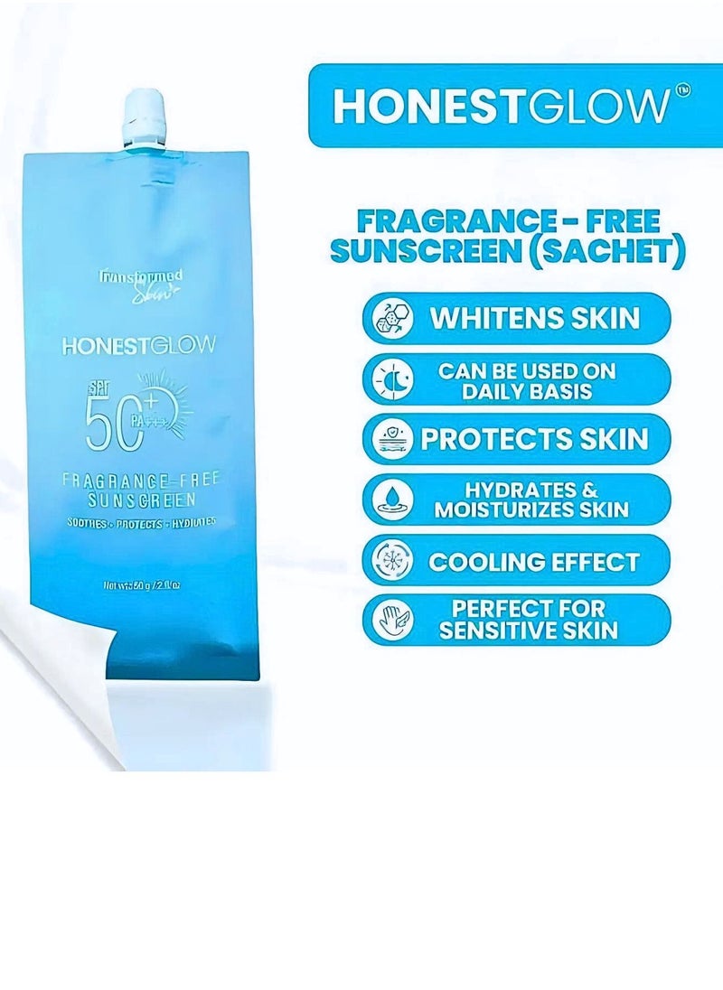 Transformed Skin Honest Glow Fragrance - Free Sunscreen SPF 50 PA+++, 50g