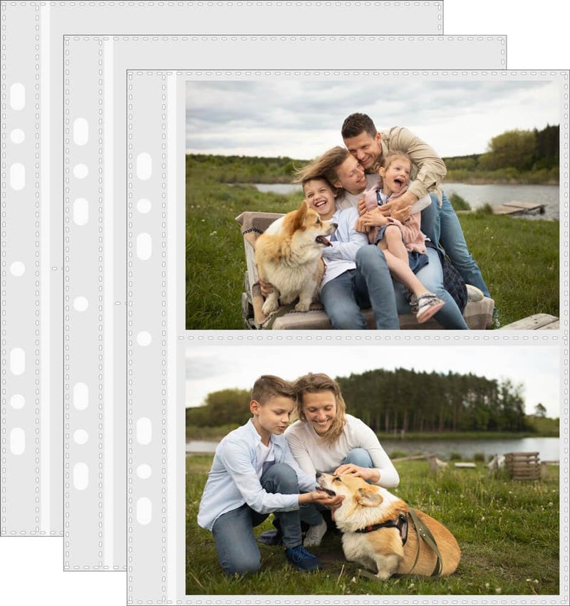 Fan&Ran 30-Pack 4"x6" Photo Sleeves for Ring Binders, Total 120 Pockets, 6.9"x8.6" - Image 1