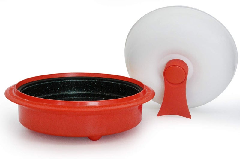 Microhearth 1.5-Quart Nonstick 4-piece Everyday Pan Set for Microwave Cooking, Red - Image 2
