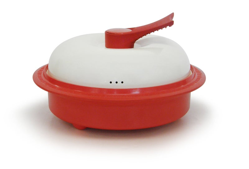 Microhearth 1.5-Quart Nonstick 4-piece Everyday Pan Set for Microwave Cooking, Red - Image 1
