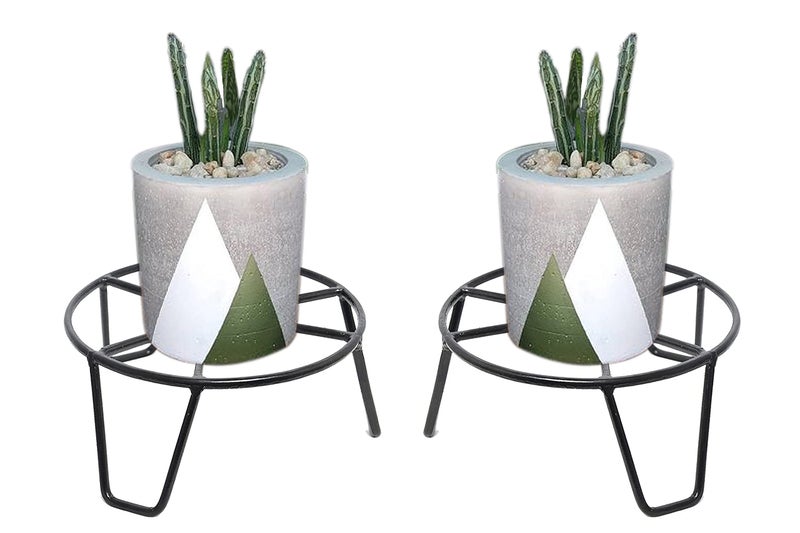 CRAFTCASTLE Craft Castle Stylish Iron Indoor/Outdoor Italiano Flower Pot/Plant Stand for Home Garden or Balcony Decor(Black) (2) - Image 2