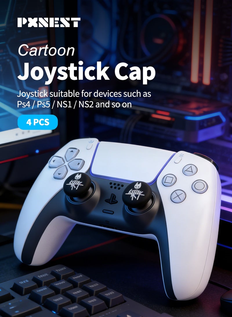 بيكسنست أغطية عصا تحكم متوافقة مع وحدات تحكم PS5 وPS5 Slim وPS5 Pro وPS4، وNintendo Switch Pro وSwitch 2 Pro وSteam Deck، عدد 2 زوج (4 قطع) - Image 2