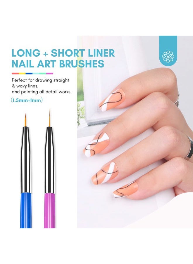 Saviland 6PCS Nail Art Brushes Set – Multifunctional Nail Brushes for Nail Art Nail Design Brush Gel Nail Brush for Nail Extension Nail Art Liner Brush 3 Sizes Dotting Tools for DIY  - Image 4