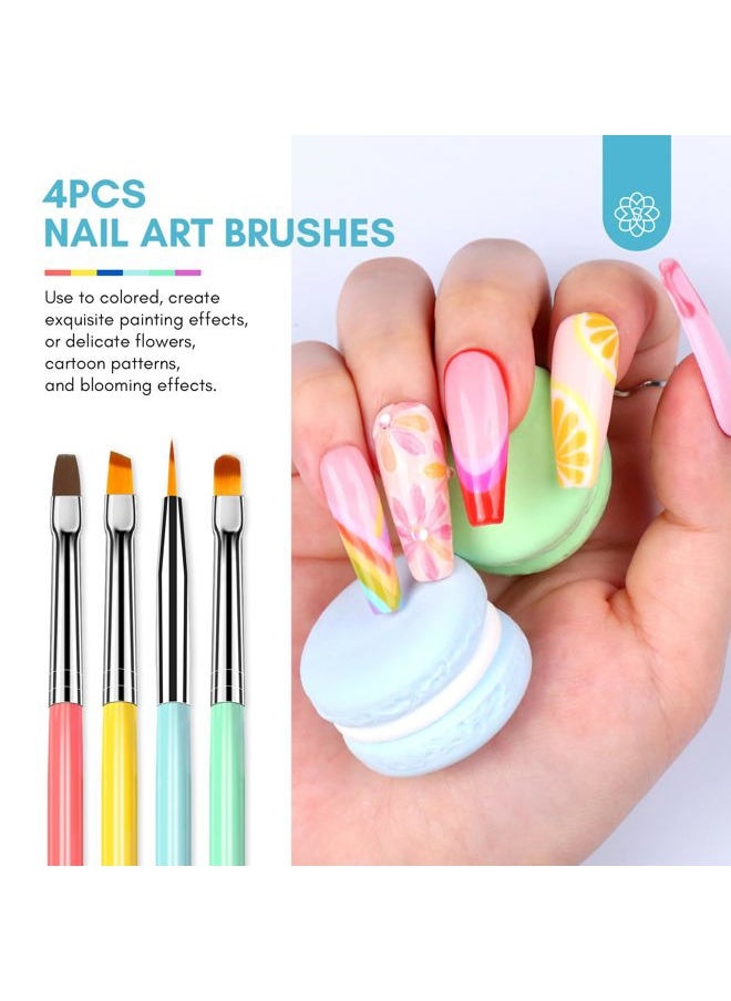 Saviland 6PCS Nail Art Brushes Set – Multifunctional Nail Brushes for Nail Art Nail Design Brush Gel Nail Brush for Nail Extension Nail Art Liner Brush 3 Sizes Dotting Tools for DIY  - Image 3