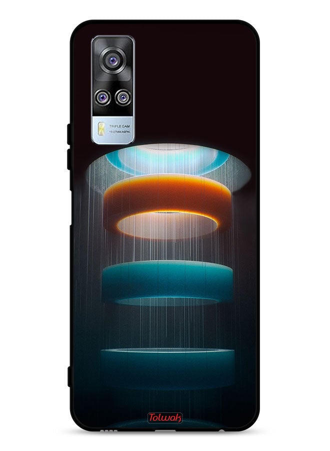 Tolwak غطاء حماية لجهاز vivo Y51 2020 بنمط فني مع حلقات - Image 1