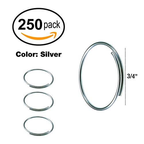Lucky Line خواتم مفاتيح هدايا لاكي لاين 3/4" قطر، عبوة من 250 (75675)، فضي - Image 4
