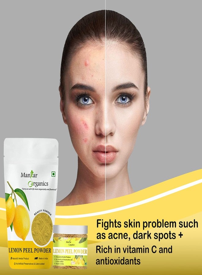 ManHar Organics Pure Lemon Peel Powder for Face Pack, Scrubbing, Exfoliation Skin Care Mask 1KG - Nimbu Chilka Powder | Citrus Limon | With Vitamin C - Image 2