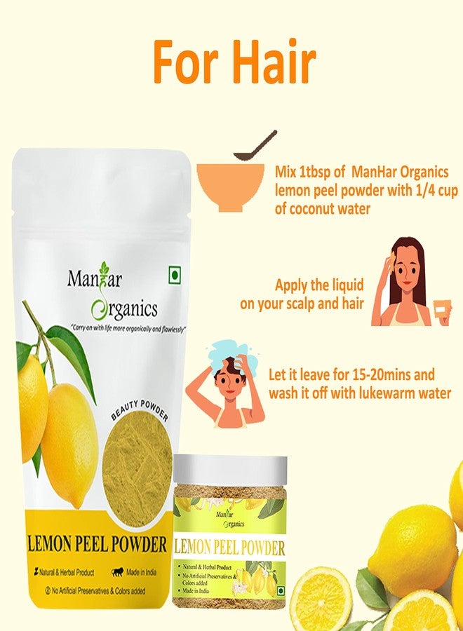 ManHar Organics Pure Lemon Peel Powder for Face Pack, Scrubbing, Exfoliation Skin Care Mask 1KG - Nimbu Chilka Powder | Citrus Limon | With Vitamin C - Image 5
