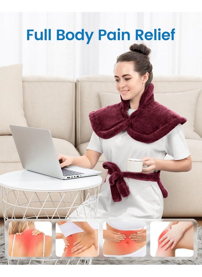 RENPHO RENPHO Birthday Gifts for Her Women, Mothers Day Gifts for Mom, Heating Pad for Neck and Shoulders and Back Pain Relief, FSA HSA Eligible Heat Pad, Auto Shut Off, ETL Certified, 24"x33", Red  - Image 1