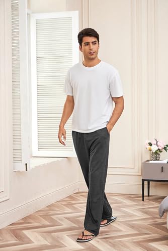 Deyeek Men's Sweat Pants Open Bottom Baggy Grey Sweatpants for Men Joggers Sweatpants Lightweight Gym Workout Sweats with Pockets - Image 5