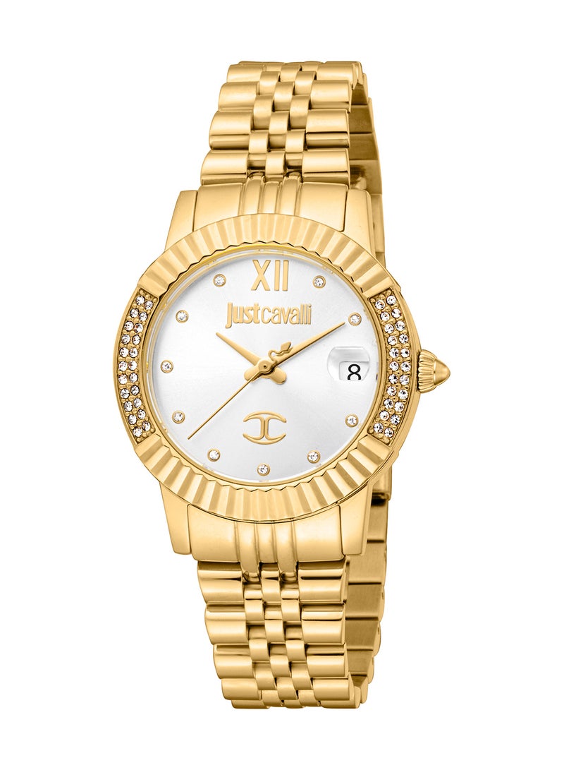 Just Cavalli ساعة يد نسائية دائرية الشكل من الفولاذ المقاوم للصدأ JC1L199M0025 - 32 مم - Image 1