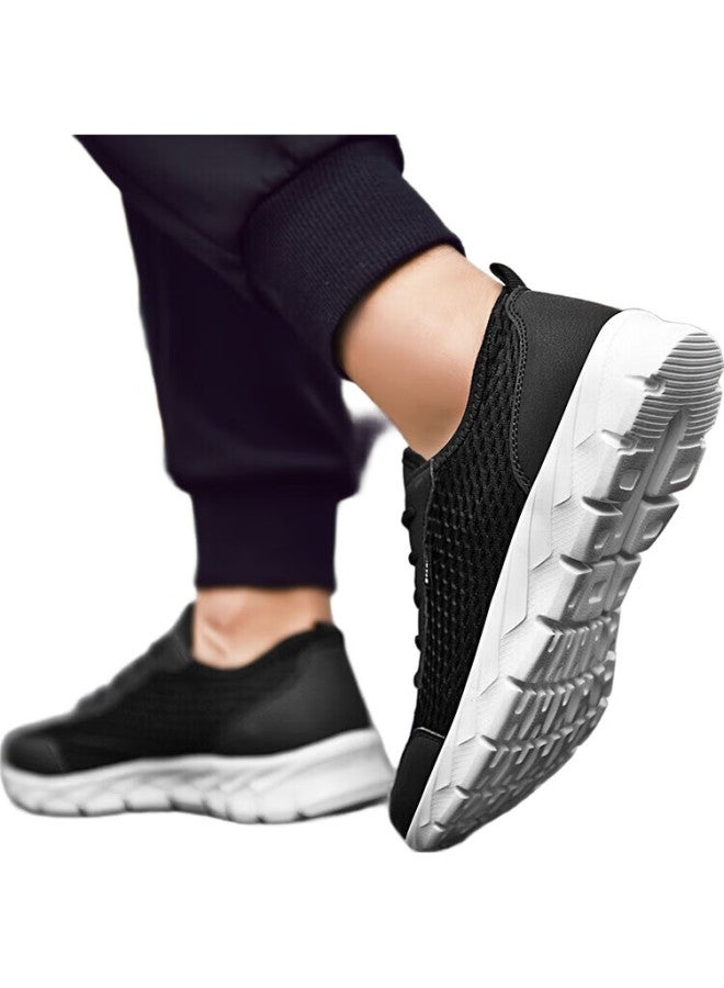 Double Star Shuangxing Men'S Running Shoes, Summer Lightweight Breathable Large Mesh Casual Shoes, Spring Mesh Soft-Soled Sneakers For Men, 982026, Jade Black, Size 45 - Image 1