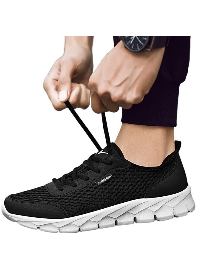 Double Star Shuangxing Men'S Running Shoes, Summer Lightweight Breathable Large Mesh Casual Shoes, Spring Mesh Soft-Soled Sneakers For Men, 982026, Jade Black, Size 45 - Image 2