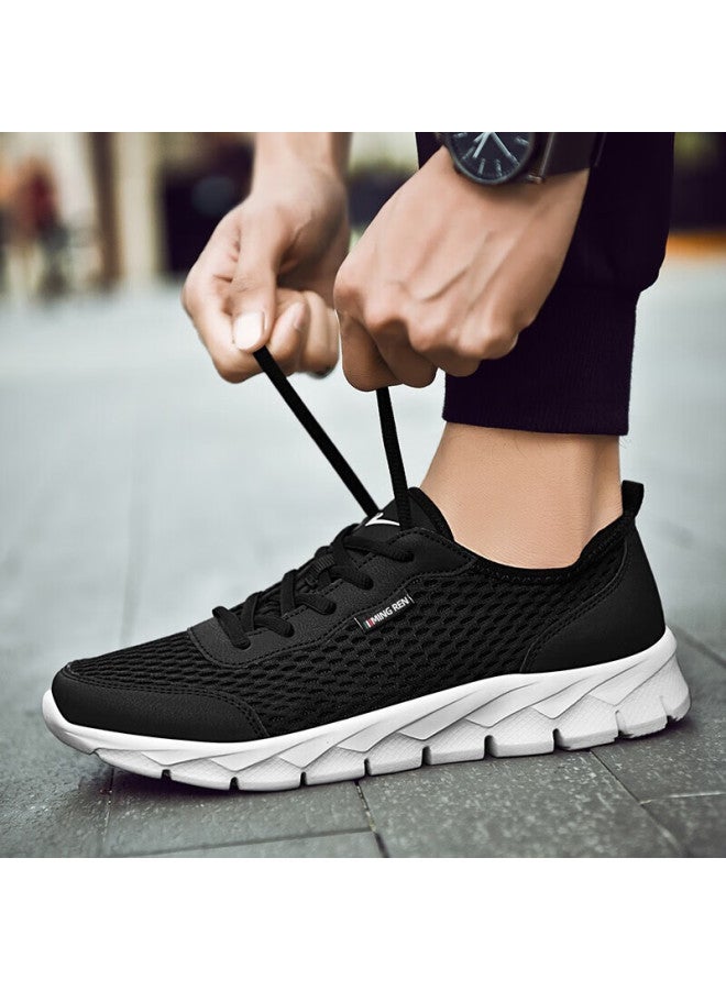 Double Star Shuangxing Men's Running Shoes, Summer Lightweight Breathable Large Mesh Casual Shoes, Spring Mesh Soft-soled Sneakers For Men, 98, Jade Black, Size 45 - Image 2