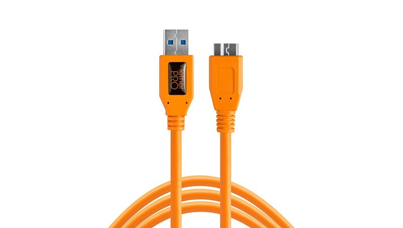 Tether Tools TetherPro USB 3.0 to Micro-B Cable | for Fast Transfer and Connection Between Camera and Computer | High Visibility Orange | 15 Feet (4.6 m) - Image 1