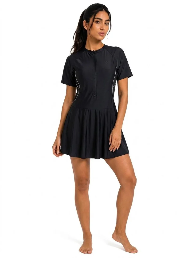 Women's Swimsuit Dress with Undershort Black