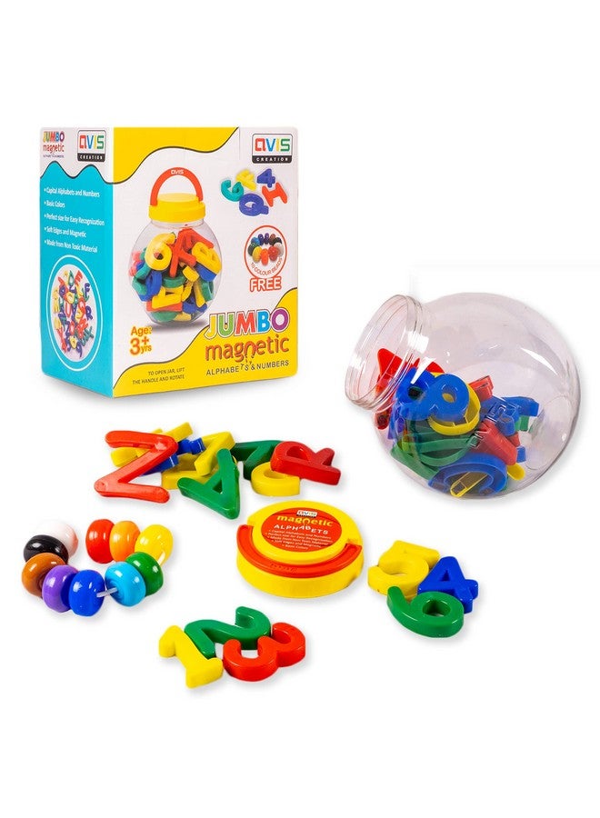 RATNA'S Jumbo Magnetic Alphabet and Numbers for Kids with 10 Colourful Beads Free Inside. - Image 4