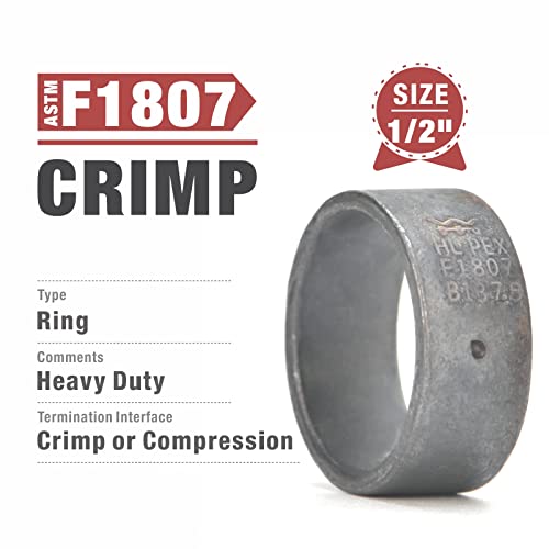 IWISS 1/2-Inch PEX Pipe Crimp Copper Rings, Skid-Proof, F1807 Standard-100pcs - Image 2