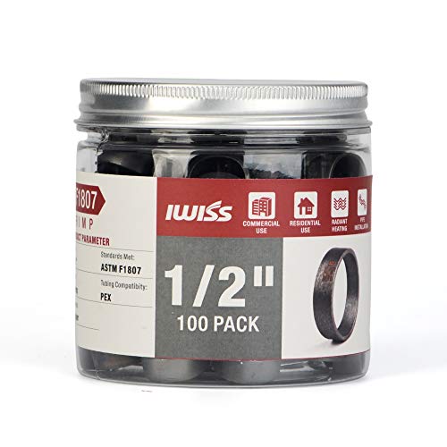 IWISS 1/2-Inch PEX Pipe Crimp Copper Rings, Skid-Proof, F1807 Standard-100pcs - Image 1