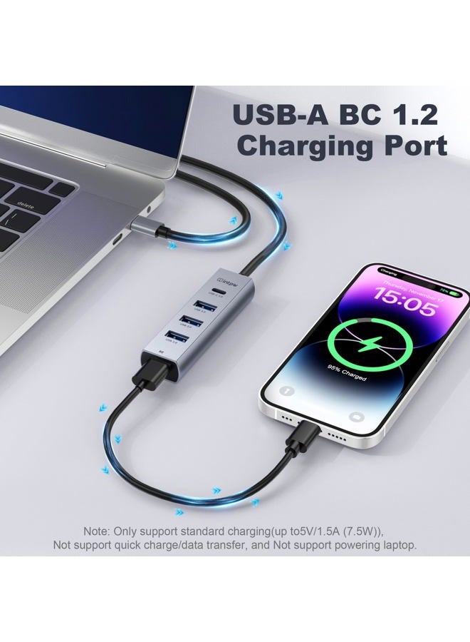 intpw USB C to USB A Hub 5 Ports Type C Hub USB 3.0 5Gbps Aluminum Adapter Multiport USB C Hub for Laptop, Mac, iPad, PC (0.82FT(5in1,BC)) - Image 4