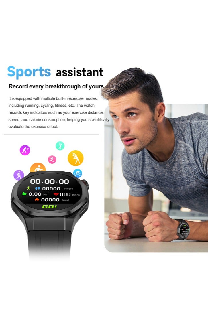 RollsTimi  Men's Watches Smartwatches Sports Watches Waterproof  High-Definition Screen Voice Assistant Health Monitoring Bluetooth Calling Watch5ultra Black - Image 4
