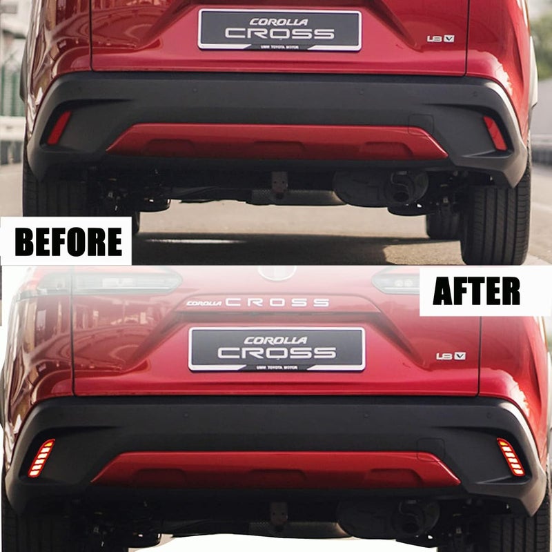 PGTOPONE Red LED Rear Bumper Reflectors for Toyota Corolla Cross - Image 5