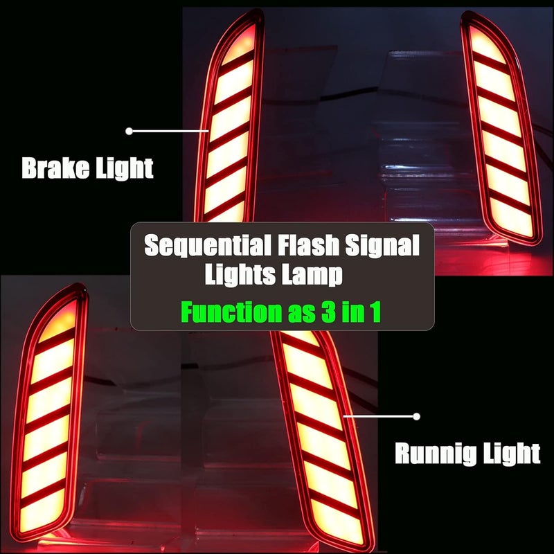 PGTOPONE Red LED Rear Bumper Reflectors for Toyota Corolla Cross - Image 4