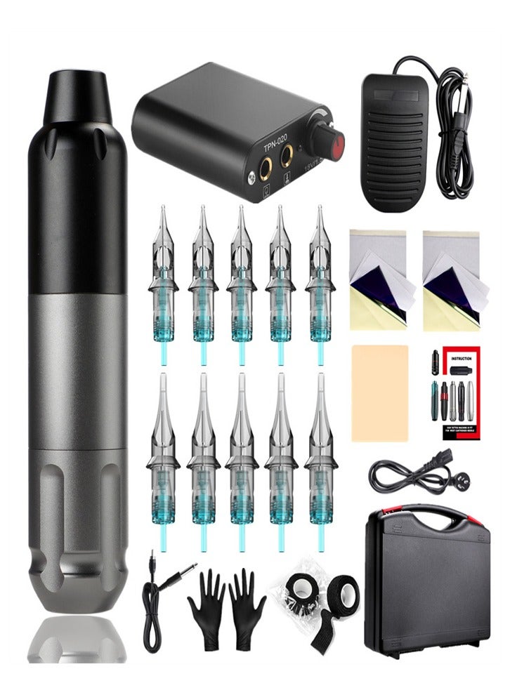 Tattoo Machine Kit, Professional Rotary Tattoo Pen Set, 21 Pieces for Beginner Tattoo Artists - Image 1