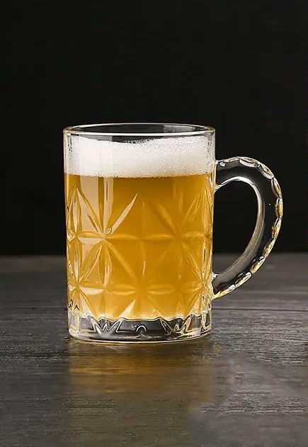 TIENER Italian Premium Glass Beer Mug | Pack of 2, 420ml | Beer Glasses Serve Ales and Lagers, Freezer Beer Mugs for Birthdays, Housewarming Parties (2, Design Beer Mug 420ML) - Image 1