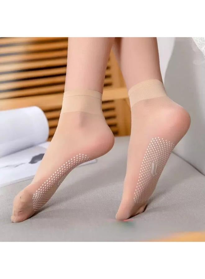 10 Pairs Anti-slip Ankle Stockings for Women in spring, Autumn and Summer Thin Crystal Stockings, - Image 1