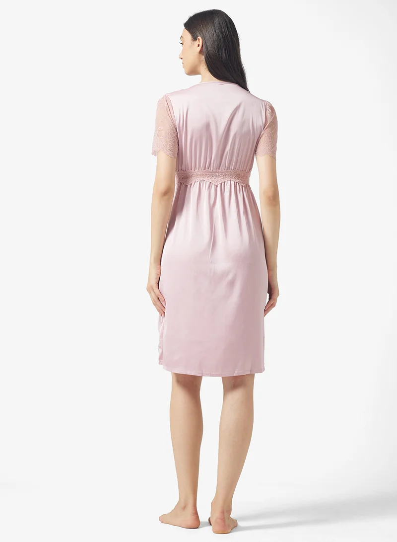 ELLA Night Dress With Lace Trims