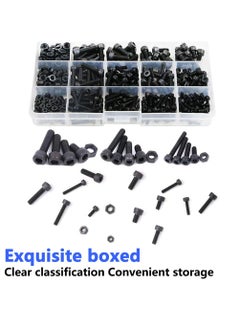 CMGTYYD 460 Pcs M3 M4 M5 Hex Head Bolt Socket Cap Screws Nuts Assortment Kit,12.9 Grade Alloy Steel Black Zinc Plated and Anti Rust Metric Screw Set,Nuts and Bolts Assorted Set with Storage Box  - Image 5