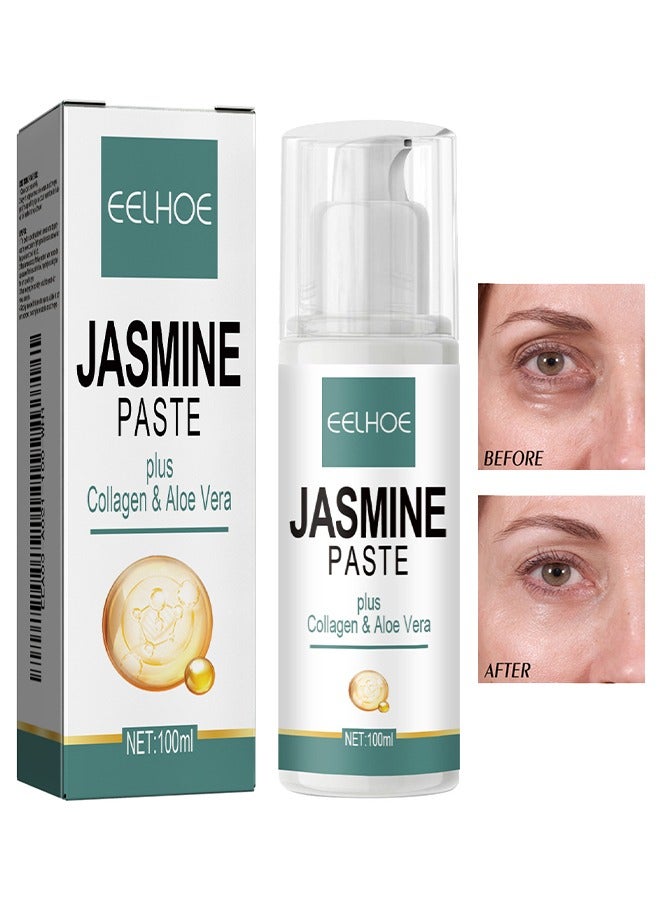 EELHOE Jasmine Paste，Lighten Dark Circles Eye Cream - Anti-aging eye cream that gently moisturizes and repairs fine lines around the eyes, tightens eye bags 100ml - Image 1