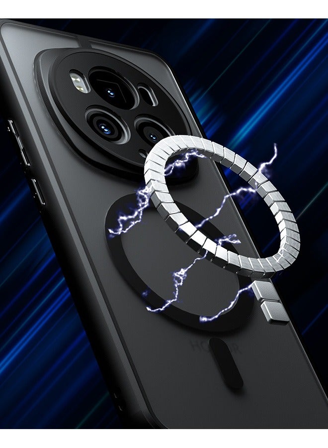 Magnetic Case for Honor Magic 6 Pro 5G, Frosted Translucent Back Protective Slim Phone Cover, Anti-Fingerprints, Anti-Fall Drop Protection, Shockproof Case for Honor Magic 6 Pro 5G (Black)  - Image 4