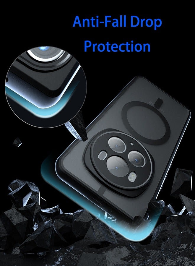 Magnetic Case for Honor Magic 6 Pro 5G, Frosted Translucent Back Protective Slim Phone Cover, Anti-Fingerprints, Anti-Fall Drop Protection, Shockproof Case for Honor Magic 6 Pro 5G (Black)  - Image 3