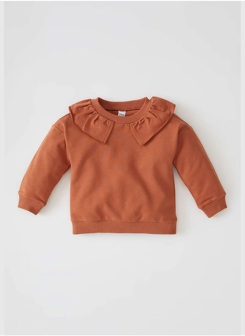 DeFacto Colar Detailed Long Sleeve Sweatshirt