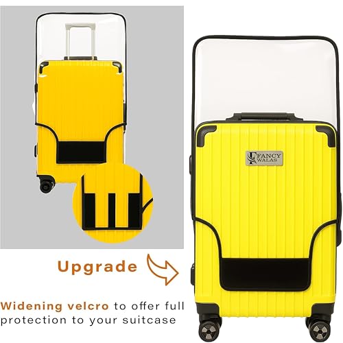 Fancy Walas Suitcase Cover 20 Inch Trolley Bag Cover Transparent PVC Suitcase Bag Cover with Zipper Dustproof Waterproof & Cabin Bag Anti-Scratch Luggage Cover for Travel Accessories, (Black, Pack of 1, 20 Inch) - Image 4