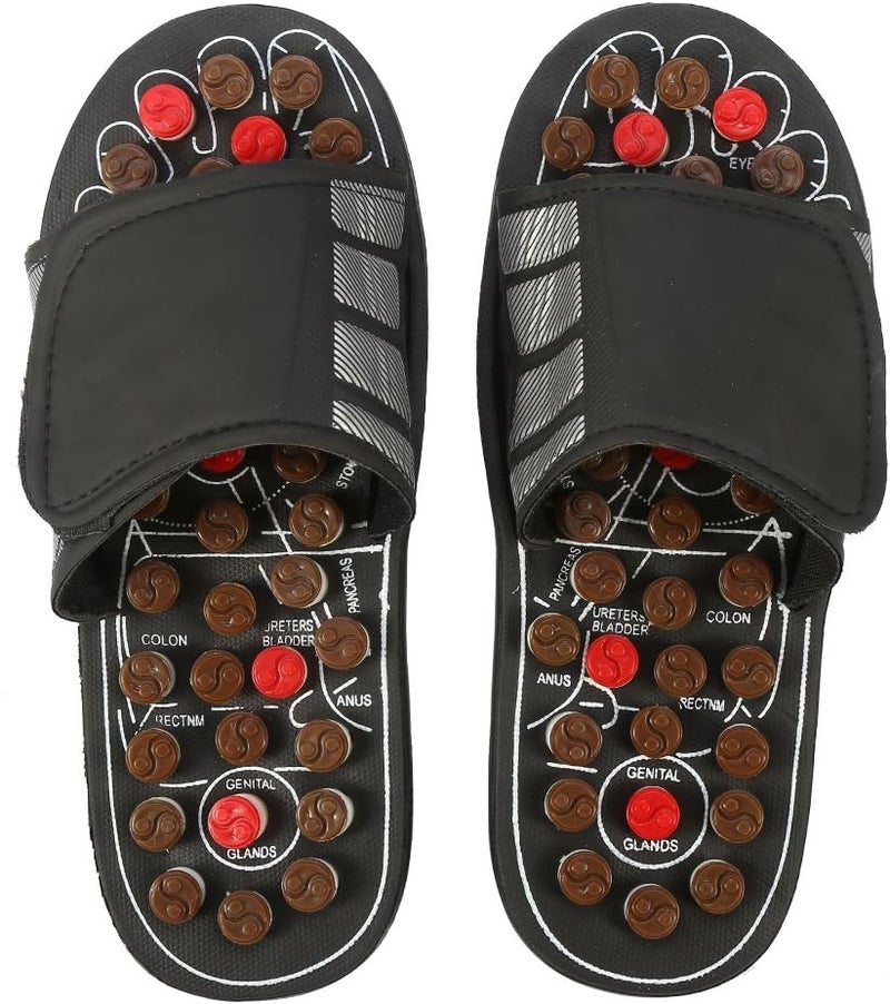klarako ANNGERK Premium Reflexology Foot Acupressure Massage Slippers for Men Women(44-45-Black) - Image 2