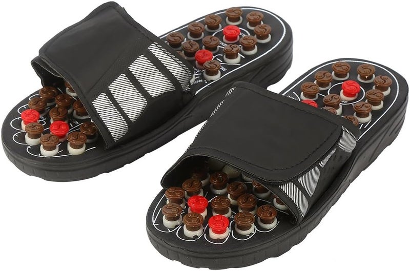 klarako ANNGERK Premium Reflexology Foot Acupressure Massage Slippers for Men Women(44-45-Black) - Image 4