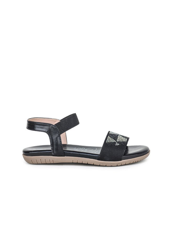 She Zone Black Open Toe Flats for Women - Image 4