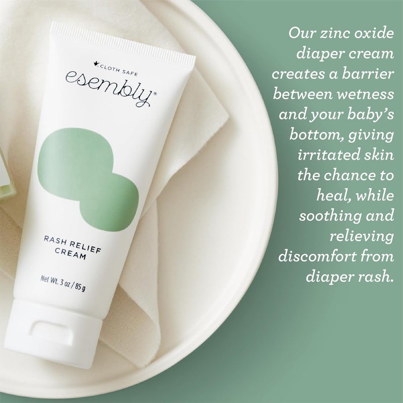 Esembly Rash Relief Cream, Organic and Cloth Friendly Zinc Oxide Barrier Cream, Soothes and Heals Diaper Rash, Natural Aid for Baby Bottom Discomfort, 3oz - Image 4