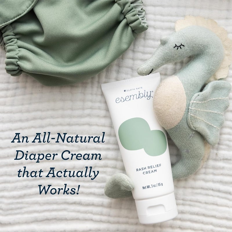 Esembly Rash Relief Cream, Organic and Cloth Friendly Zinc Oxide Barrier Cream, Soothes and Heals Diaper Rash, Natural Aid for Baby Bottom Discomfort, 3oz - Image 3