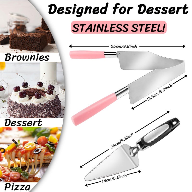 Lmisraely 2 Pcs Cake Slicer Cutter and Multi Function Cake Server Stainless Steel Set for Cutting and Serving Desserts, Brownies, Pizza Cake Spatula - Image 2