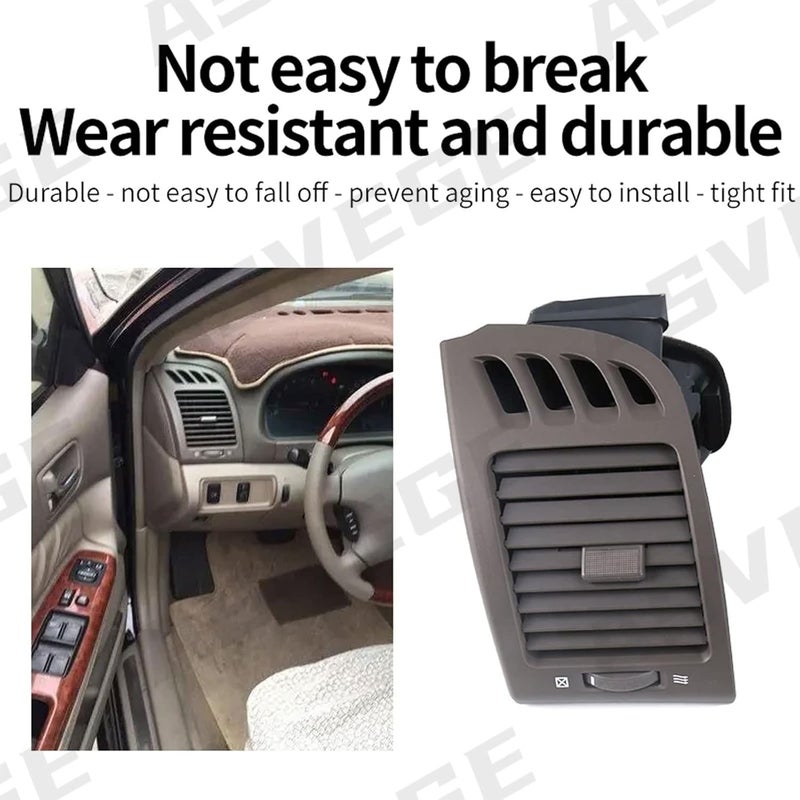 ASVEGE 3 pcs Center Dash AC Outlet Air Vent Panel for Toyota Camry 2003-2006 55650-AA020-E0, Beige Brown - Image 5