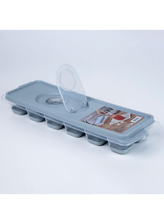 ORGANiZERS Ice Cube Tray With Easy Release Base Removable Lid, 15 Cubes, Bpa Free, Grey - Image 1