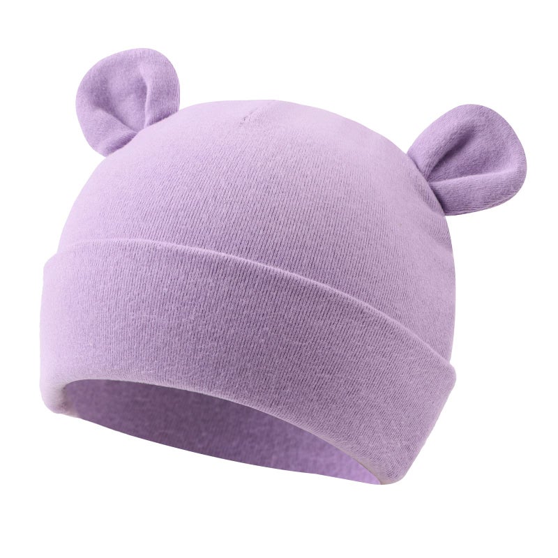 PESAAT Newborn Hospital Hat 0-12Months Preemie Boys Girls Beanie Solid Infant Baby Hats Autumn Winter (US, Age, 0 Months, 6 Months, Double Layer/4Pack-B) - Image 2